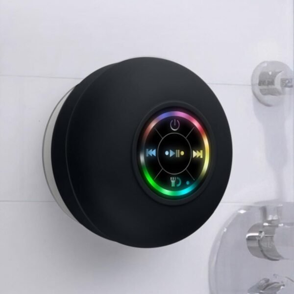 Portable Wireless Bluetooth-compatible Speaker, Waterproof Mini Speaker with LED Light, Multifunctional Bathroom Speaker for Home, Outdoor, Rechargeable Speaker, Audio - Image 4