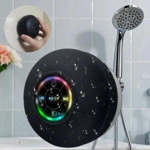 Portable Wireless Bluetooth-compatible Speaker, Waterproof Mini Speaker with LED Light, Multifunctional Bathroom Speaker for Home, Outdoor, Rechargeable Speaker, Audio