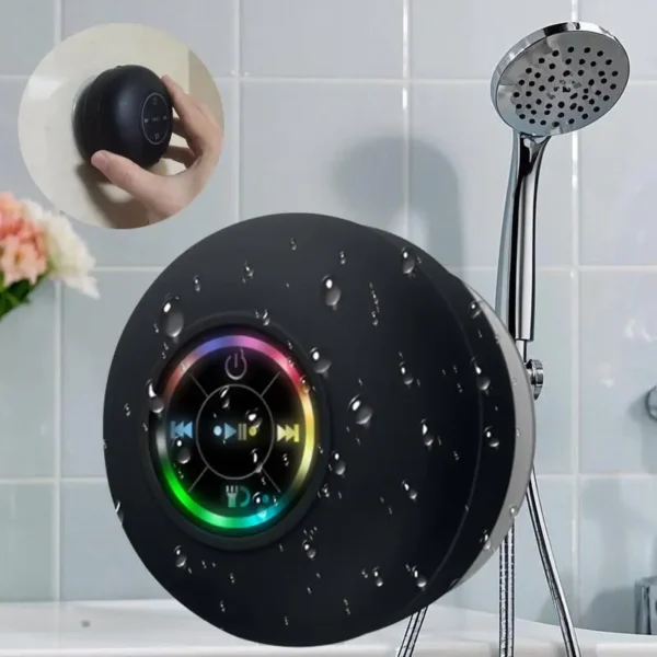Portable Wireless Bluetooth-compatible Speaker, Waterproof Mini Speaker with LED Light, Multifunctional Bathroom Speaker for Home, Outdoor, Rechargeable Speaker, Audio