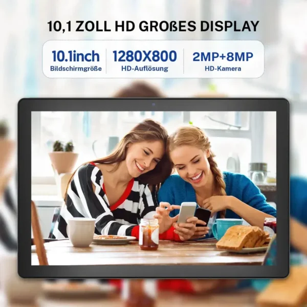 10.1 inch Android 15 Tablet, Quad-core Processor, 12GB (3GB+9GB Extended Memory) RAM +64GB ROM +1TB Expansion, 5G Wi-Fi 6, 2MP + 8MP Dual Cameras, 1280 * 800 FHD IPS Tablet with Keyboard Set - Image 8