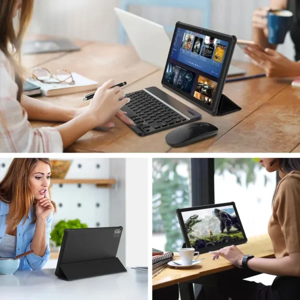 10.1 inch Android 15 Tablet, Quad-core Processor, 12GB (3GB+9GB Extended Memory) RAM +64GB ROM +1TB Expansion, 5G Wi-Fi 6, 2MP + 8MP Dual Cameras, 1280 * 800 FHD IPS Tablet with Keyboard Set - Image 9